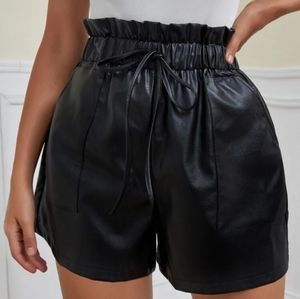 Leather paperbag Shorts